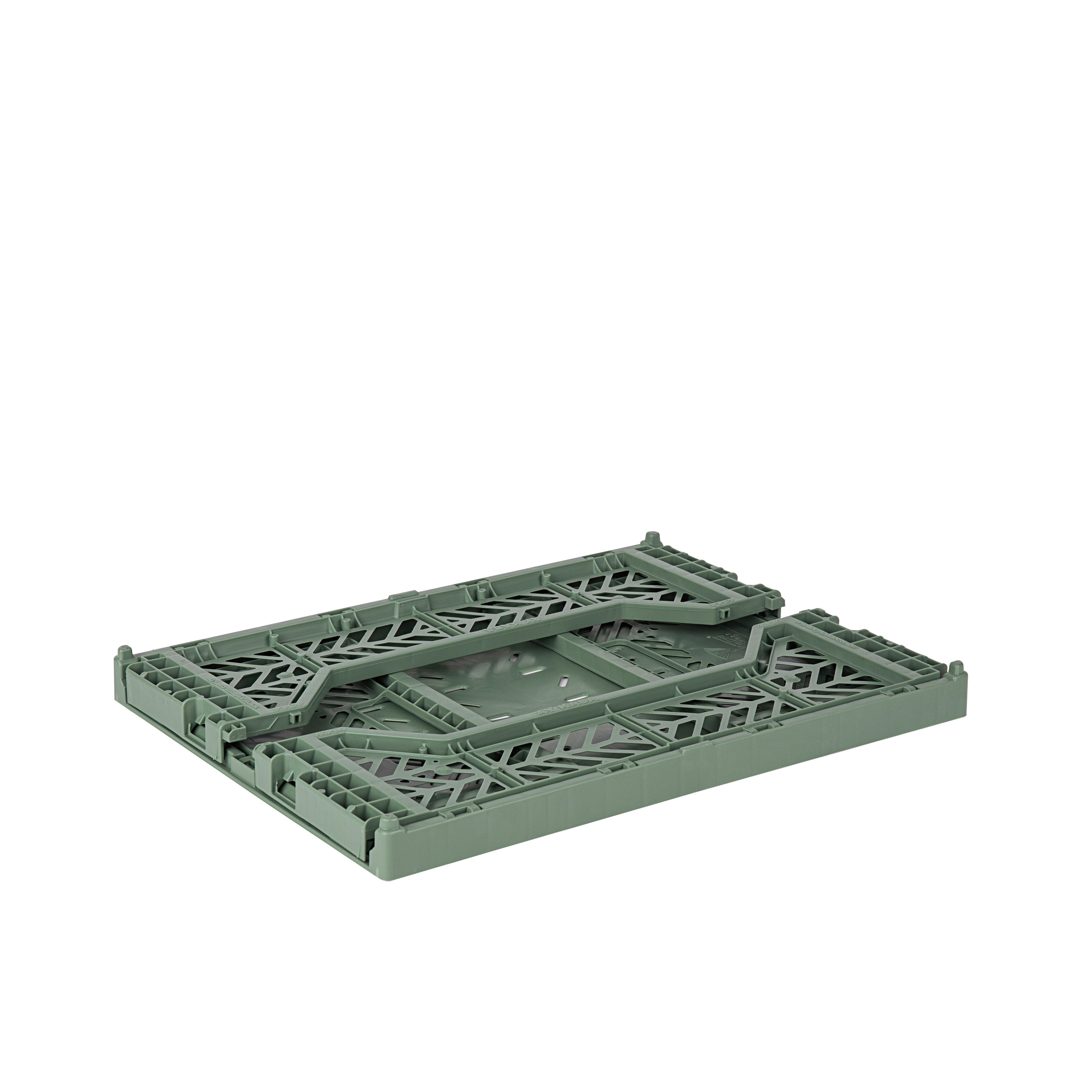 stackable storage box midi almond green