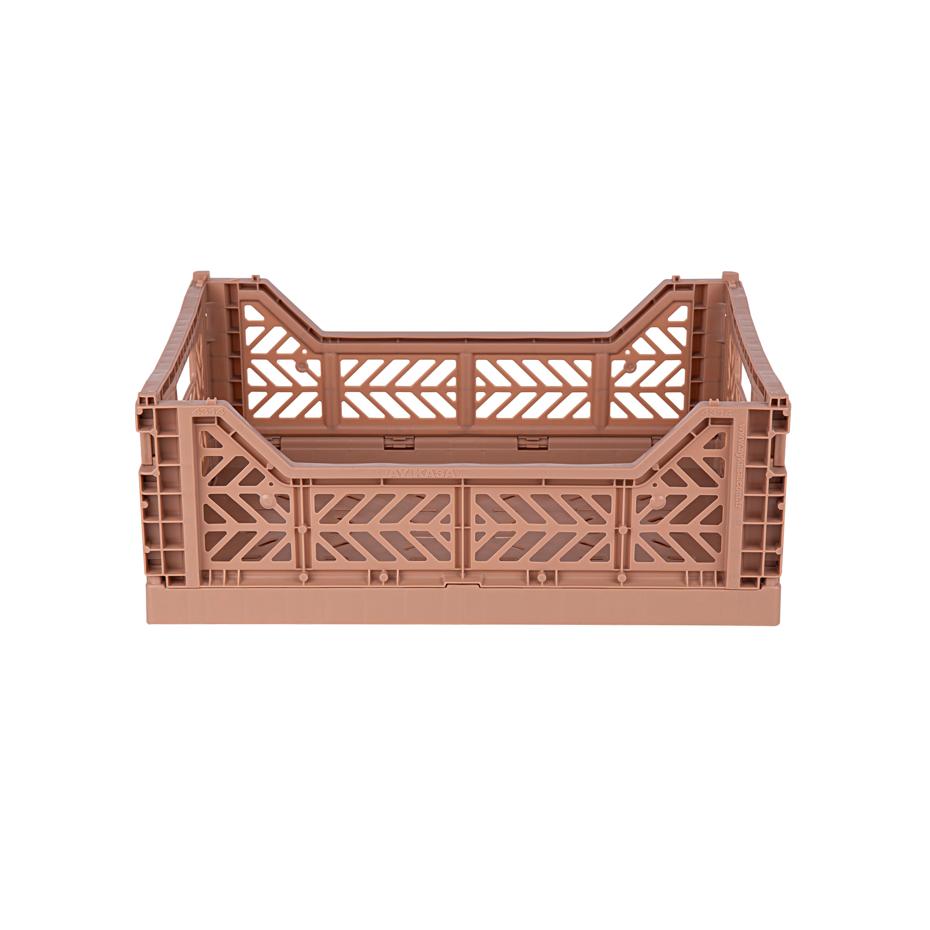 stackable storage box midi warm taupe