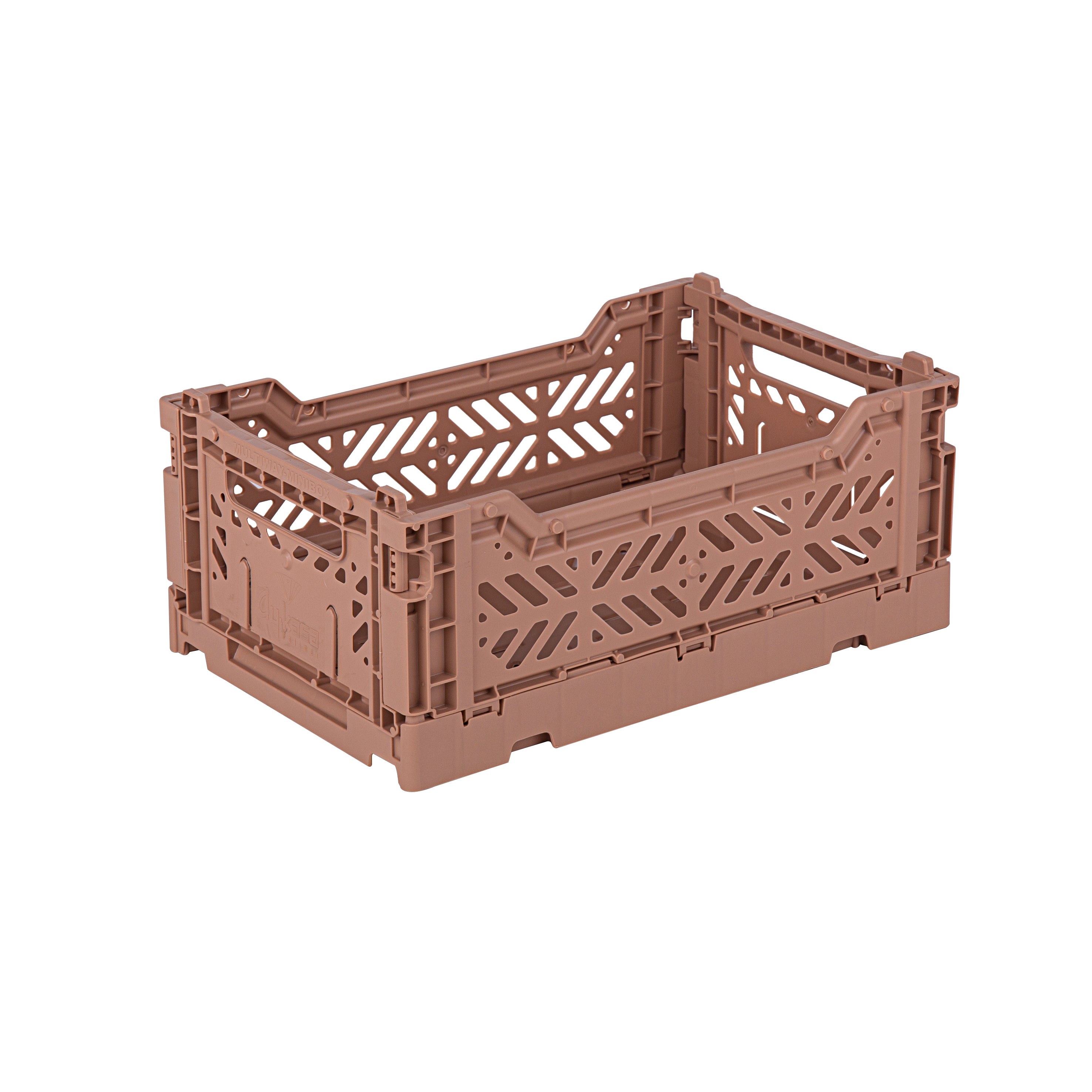 stackable storage box mini warm taupe