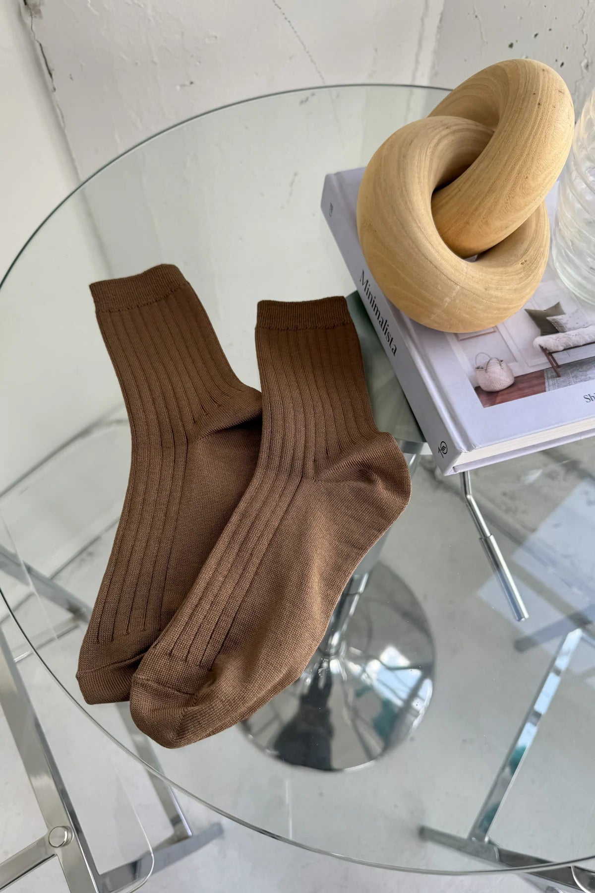 Her Dark tan socks