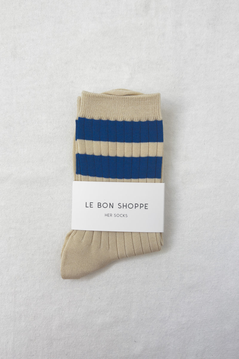 Her varsity azure socks