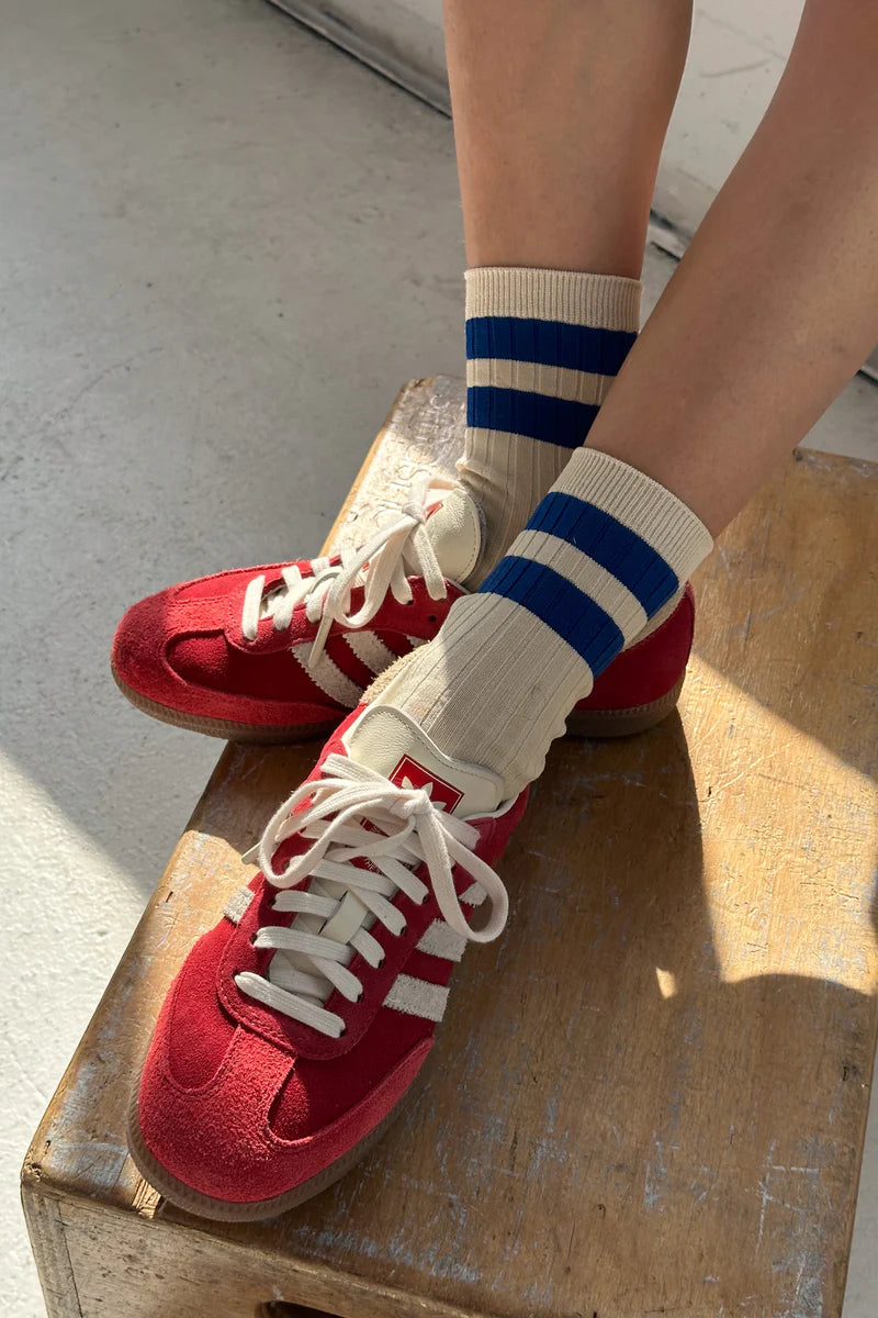 Her varsity azure socks