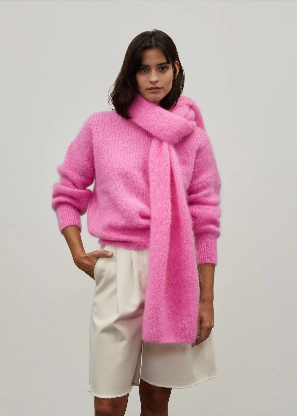 pink mohair scarf