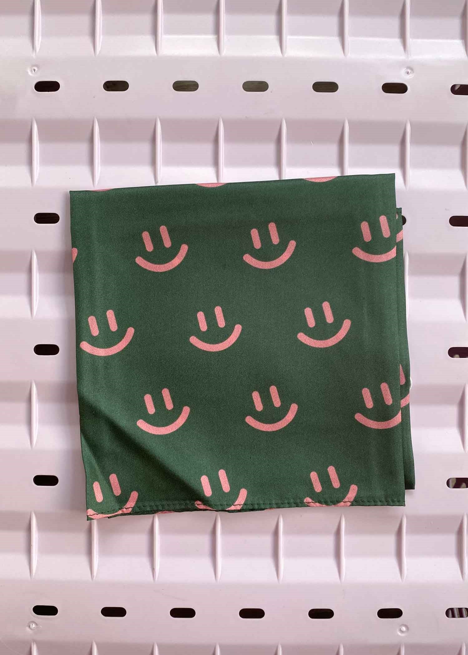 silk scarf hapiness hunter green