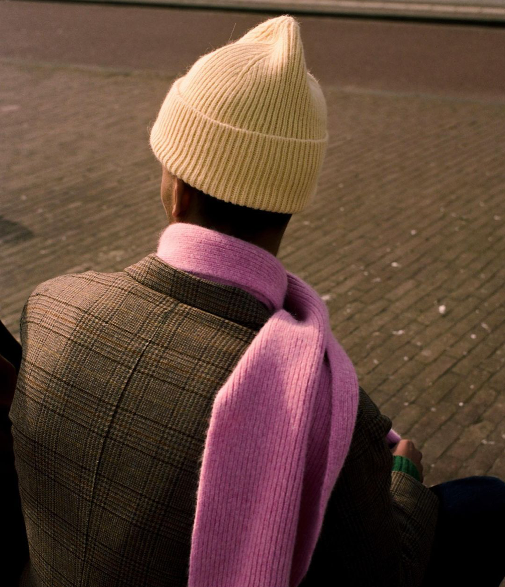 blonde lamb wool beanie