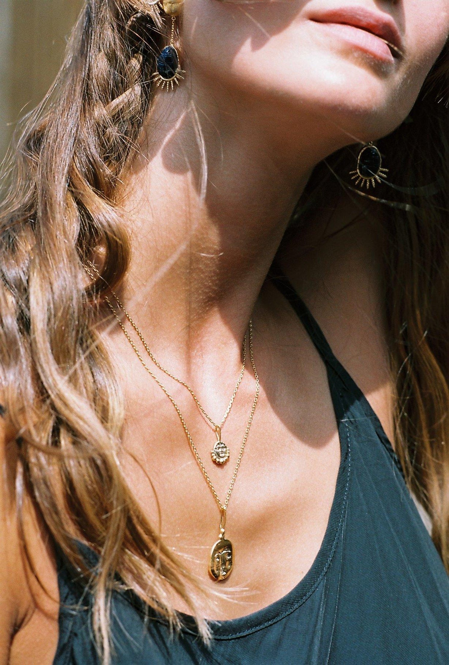 Moon Face amulet 18k