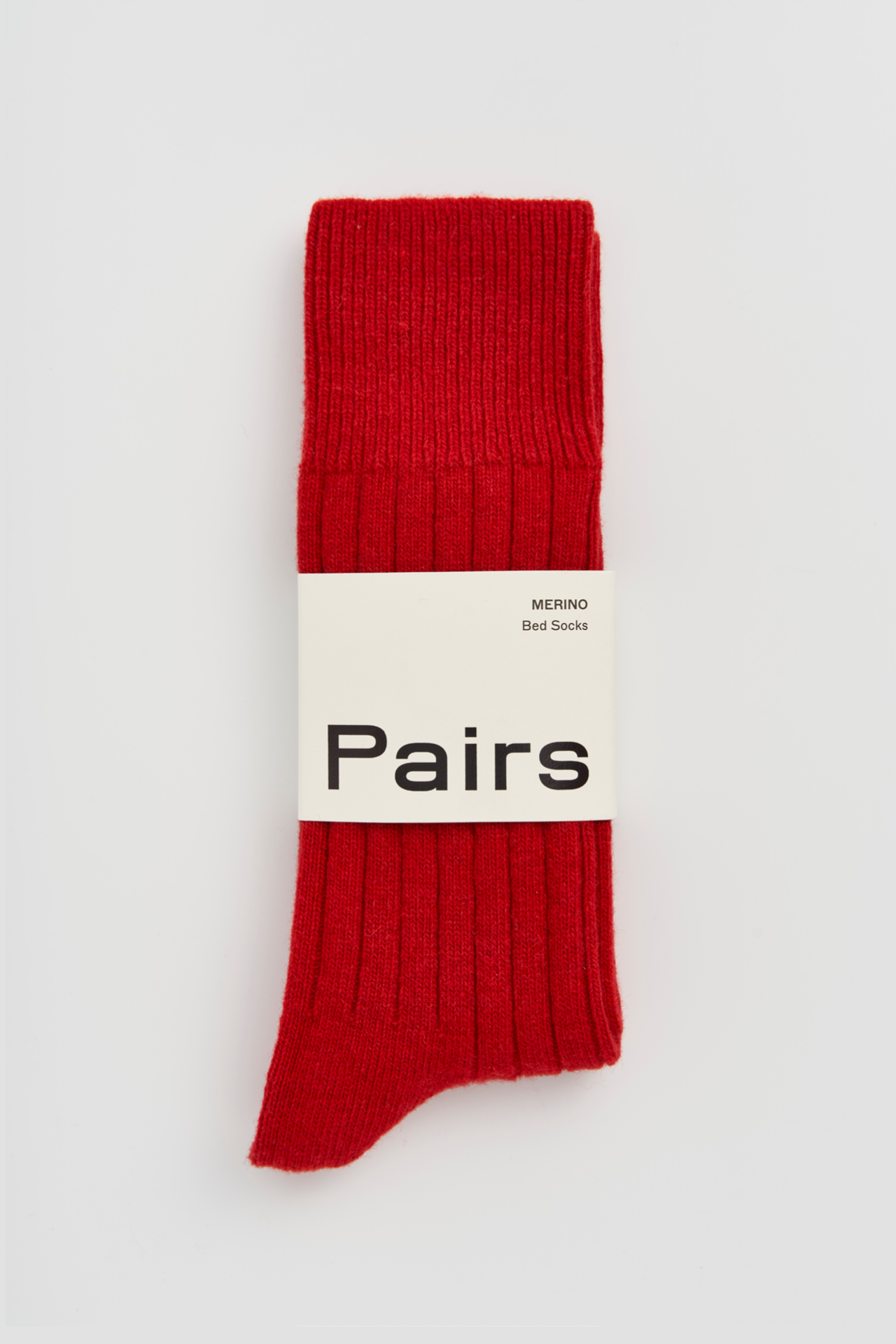 Merino Bed Socks - Red