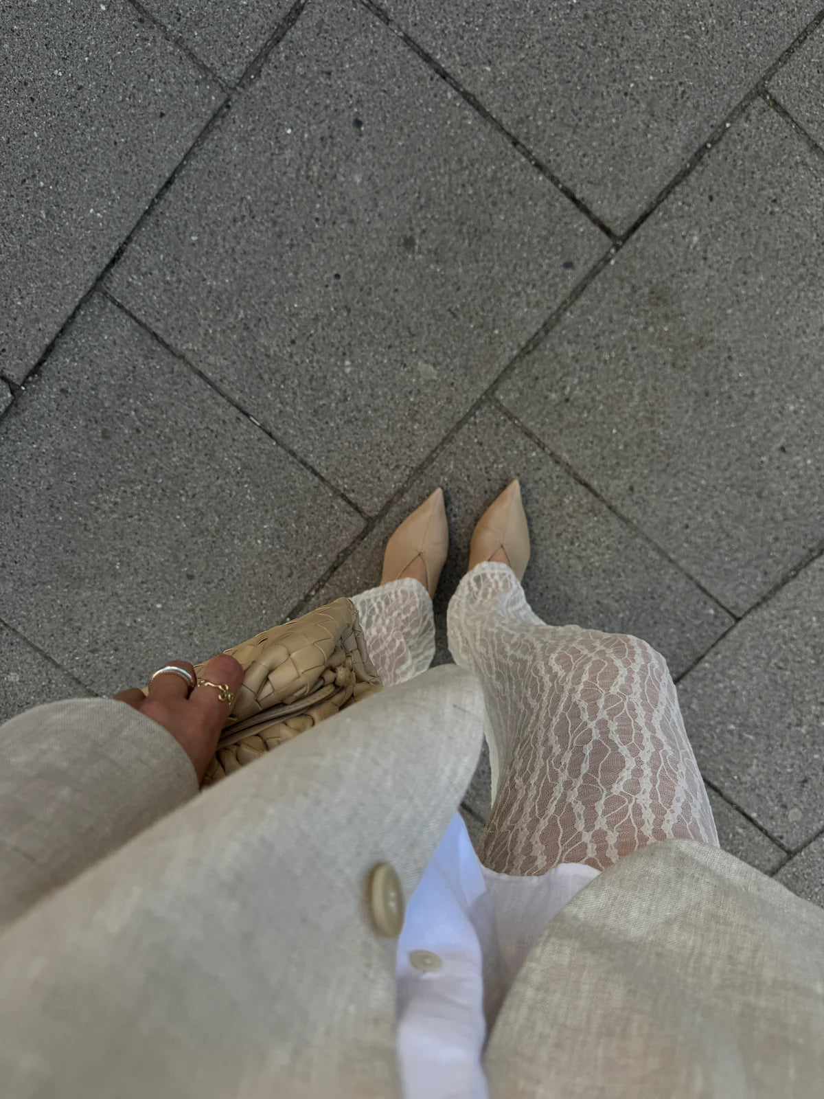 kalhoty Stella lace - offwhite