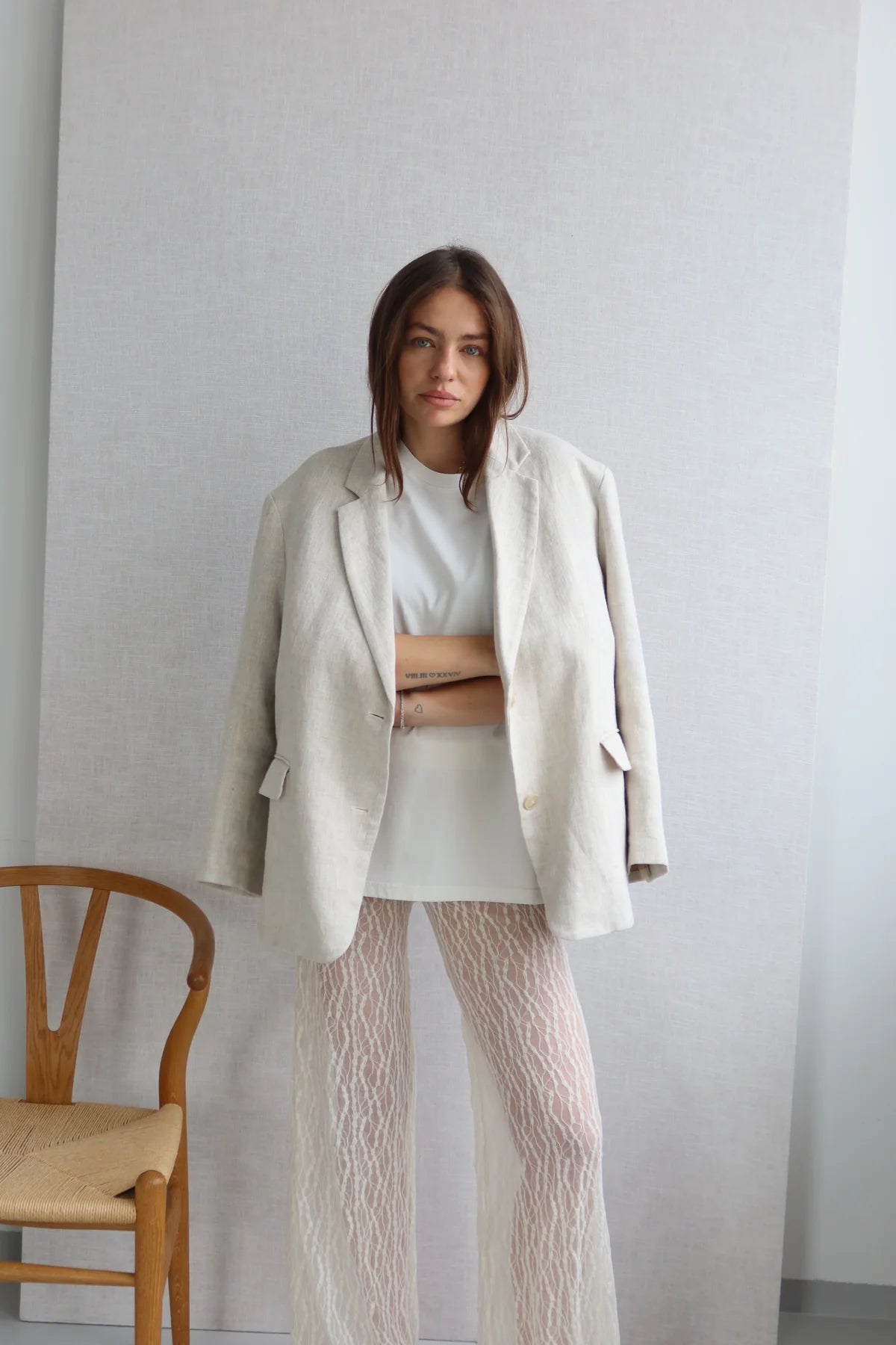 kalhoty Stella lace - offwhite