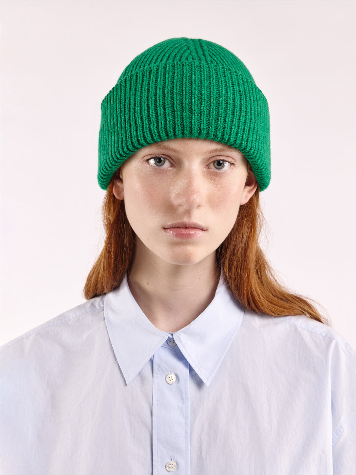 beanie chunky soft z vlny - Bright Green