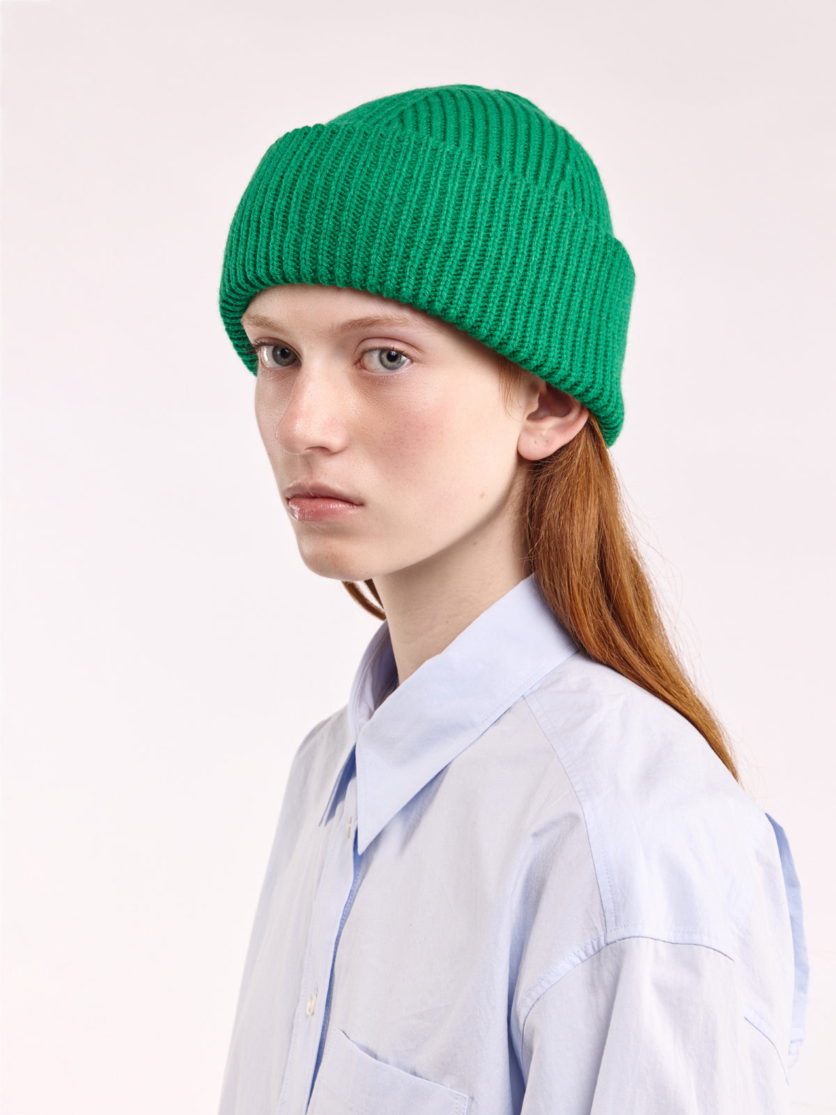 beanie chunky soft z vlny - Bright Green