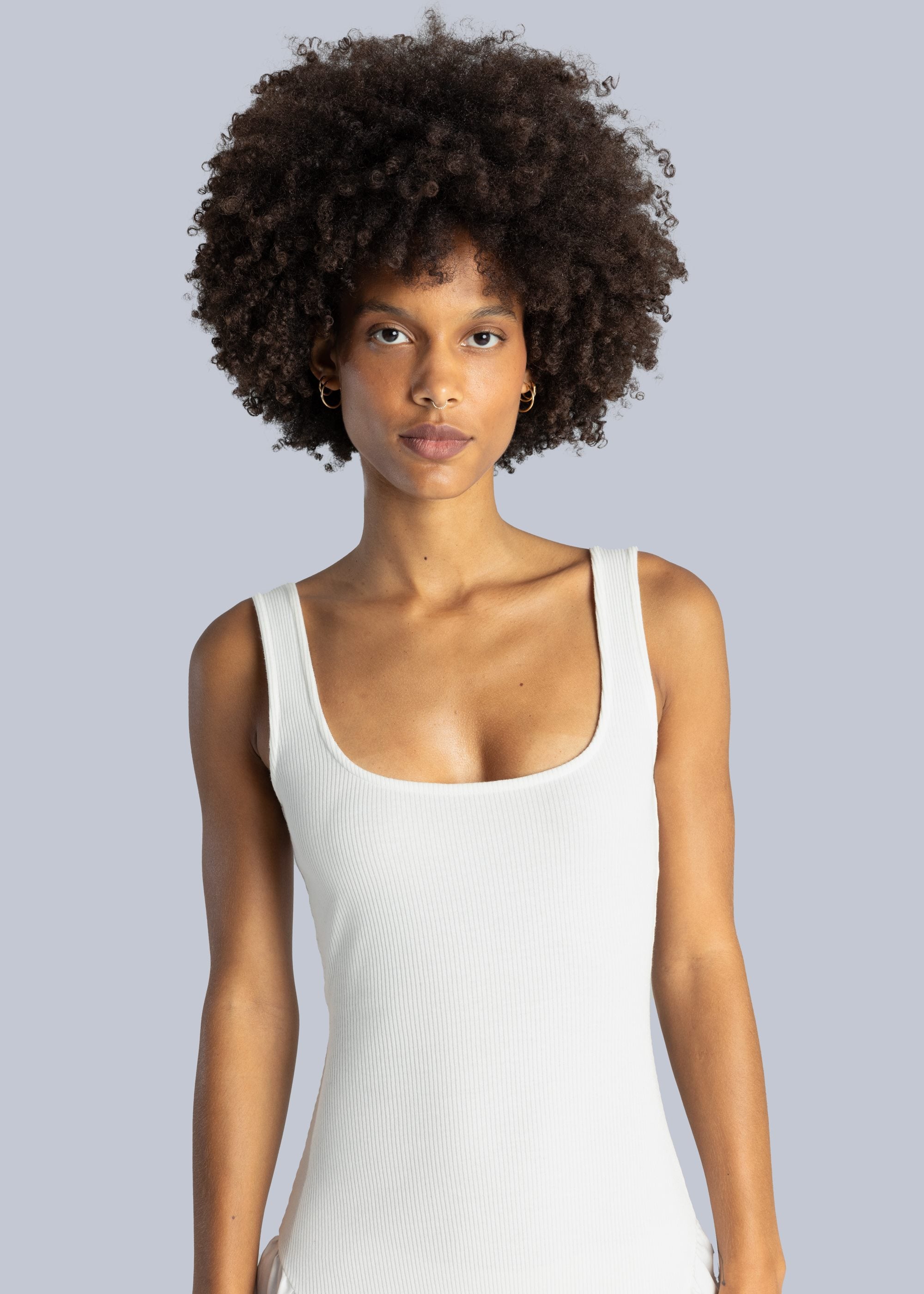 šaty midi Ribbed Cotton-Poplin
