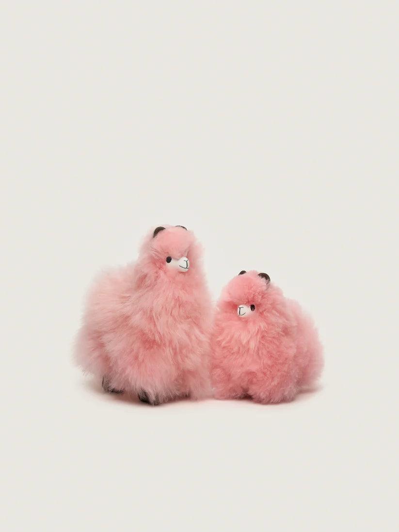 Plyšová alpaka z přírodní vlny –  Pastel Pink – 18 cm