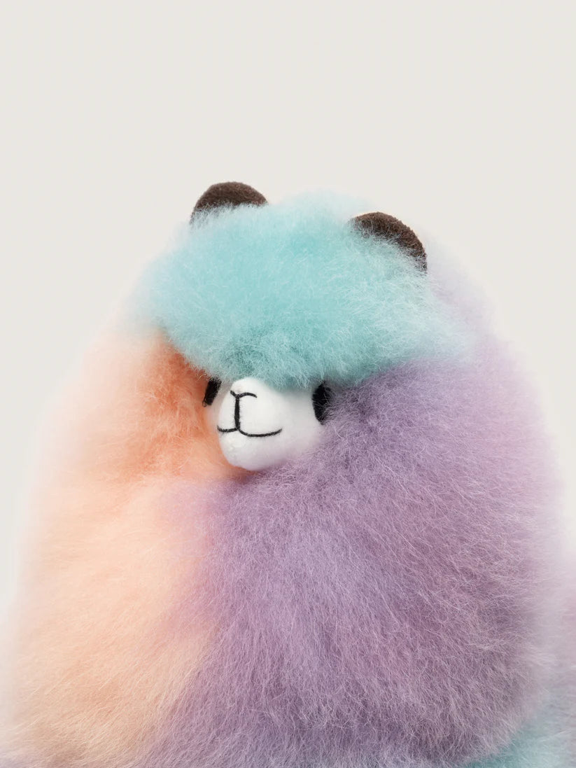 Plyšová alpaka z přírodní vlny – Rainbow – 24 cm