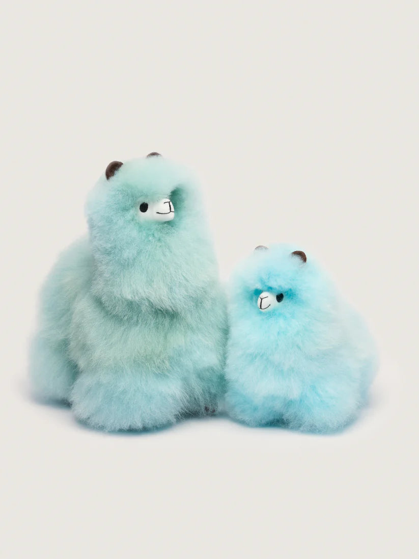 Plyšová alpaka z přírodní vlny – Sky blue – 18 cm
