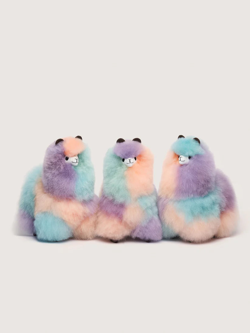 Plyšová alpaka z přírodní vlny – Rainbow – 24 cm