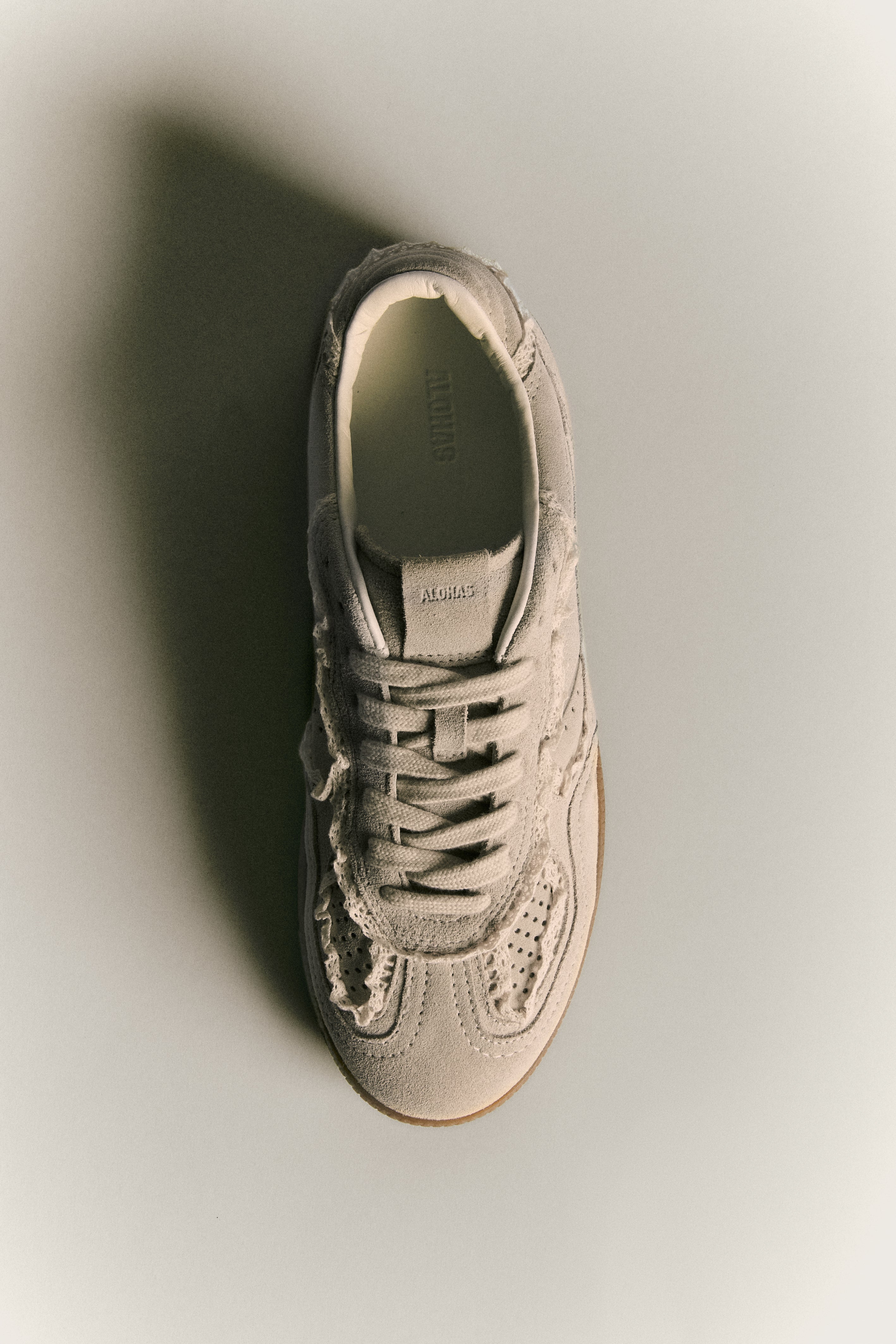 tenisky TB. 490 crochet cream leather sneakers