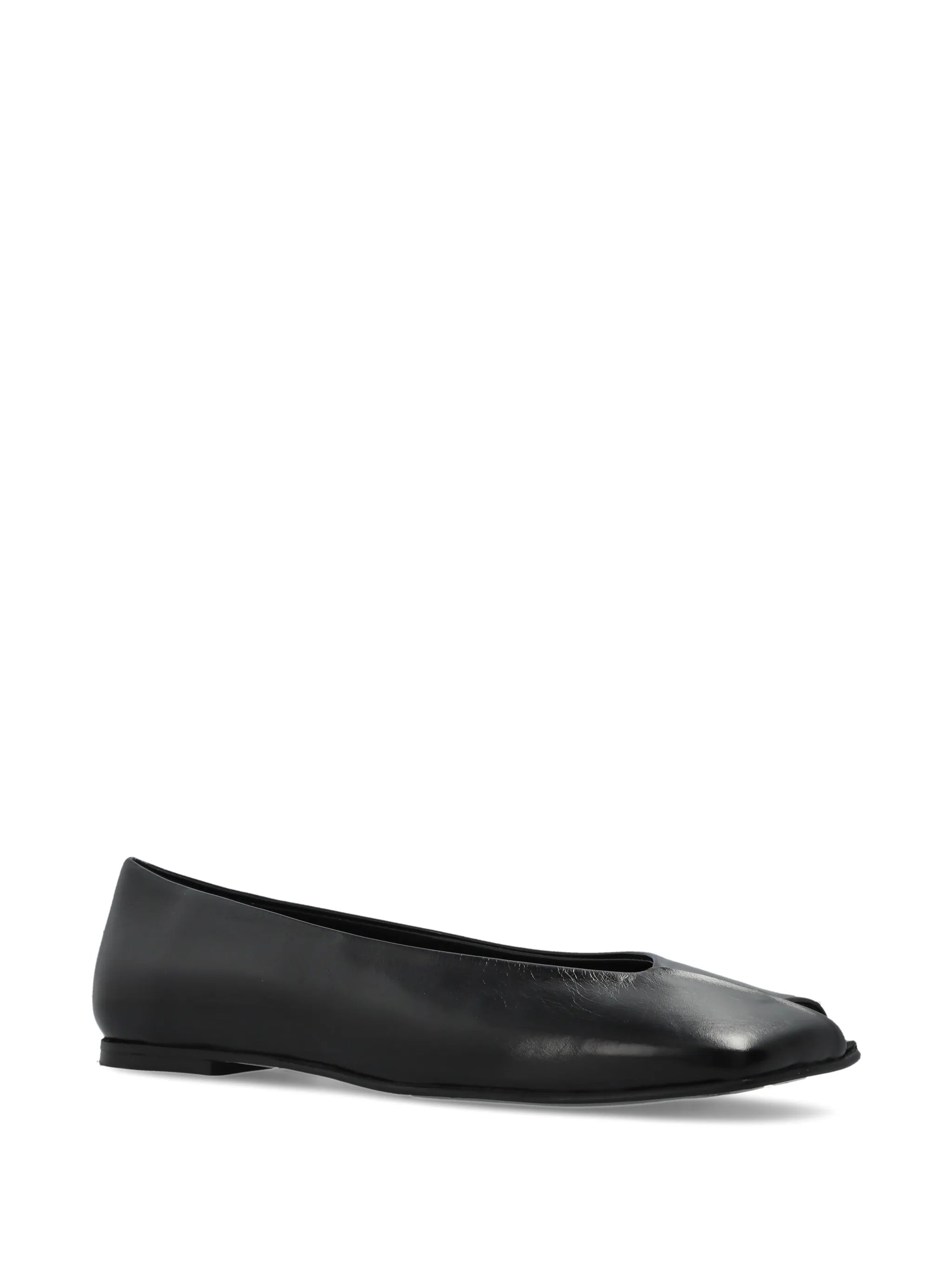 baleríny katia black leather ballet flats
