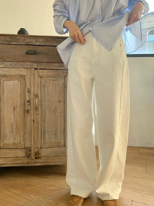 kalhoty diagonal slit denim