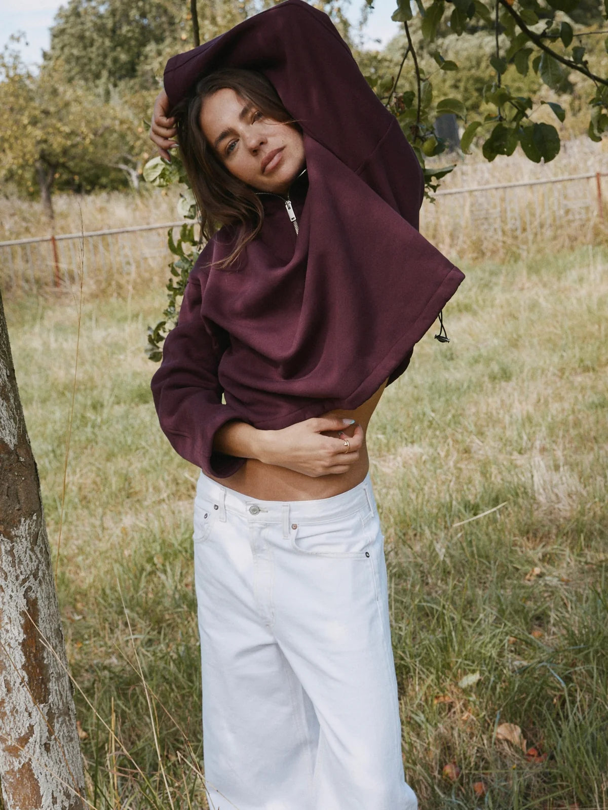 mikina logo techno burgundy