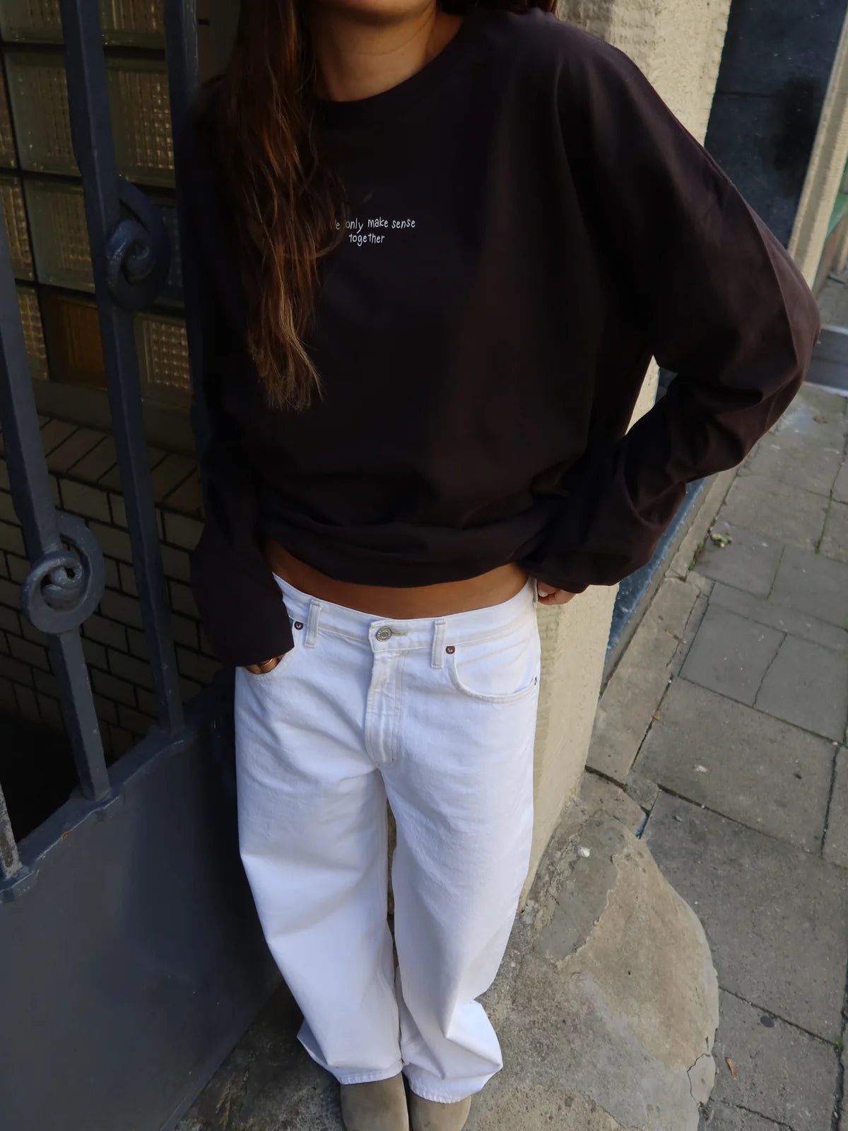 triko LS make sense together coffee bean / offwhite