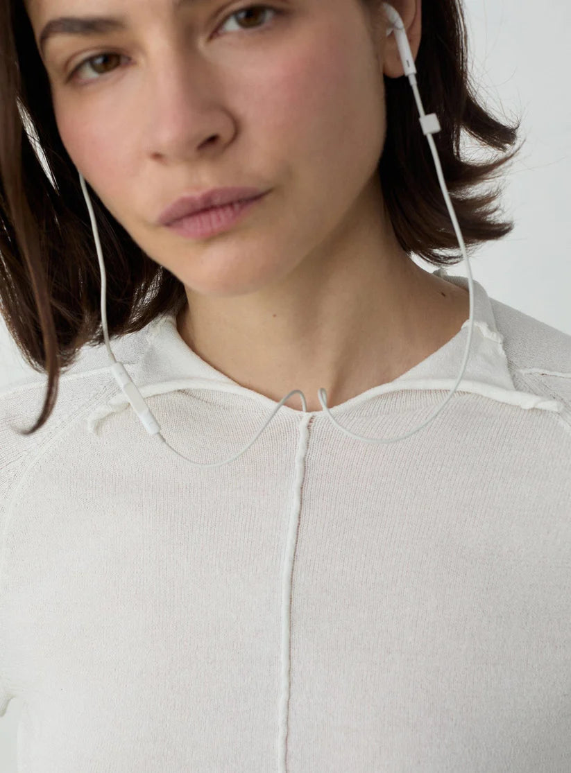 ecru long knitted top