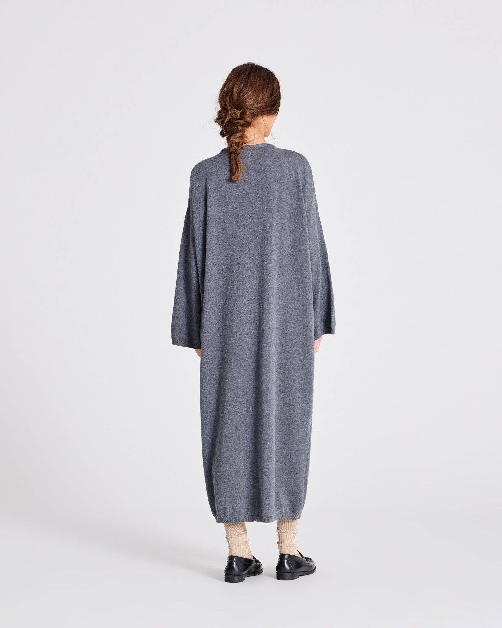 Sisse cotton knit dress GOTS - Grafitti Grey Melange