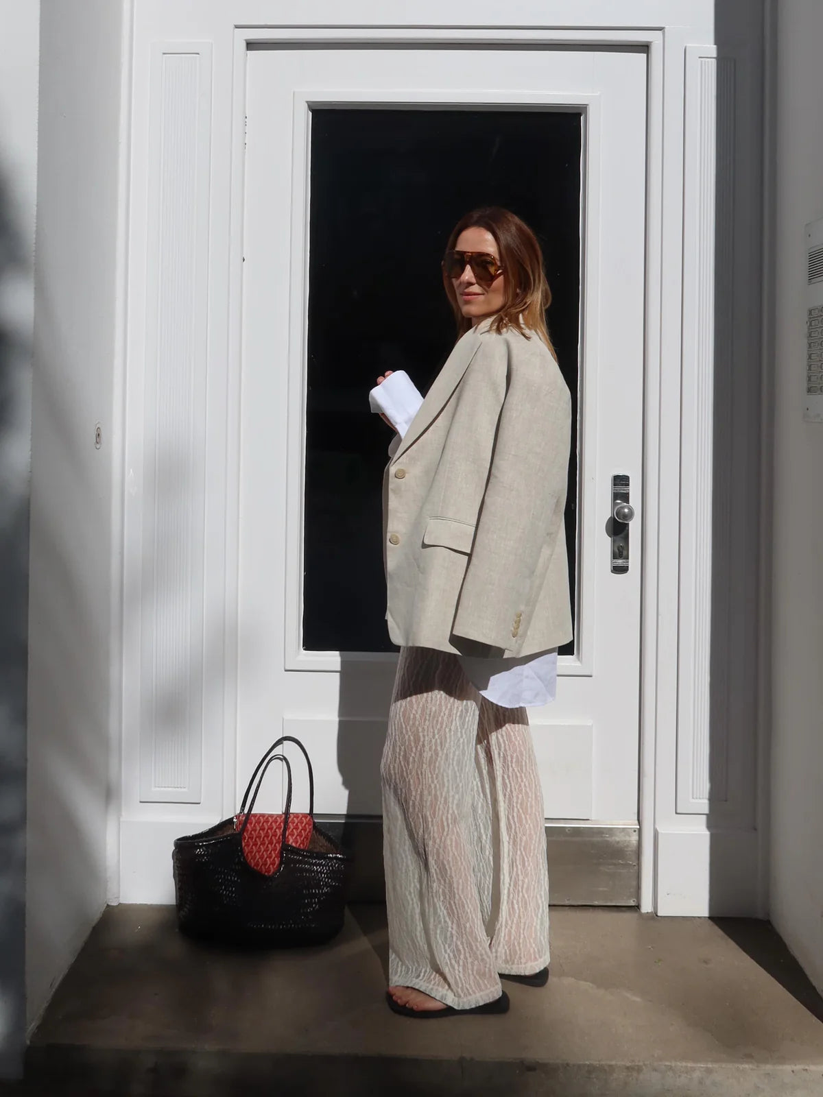 kalhoty Stella lace - offwhite