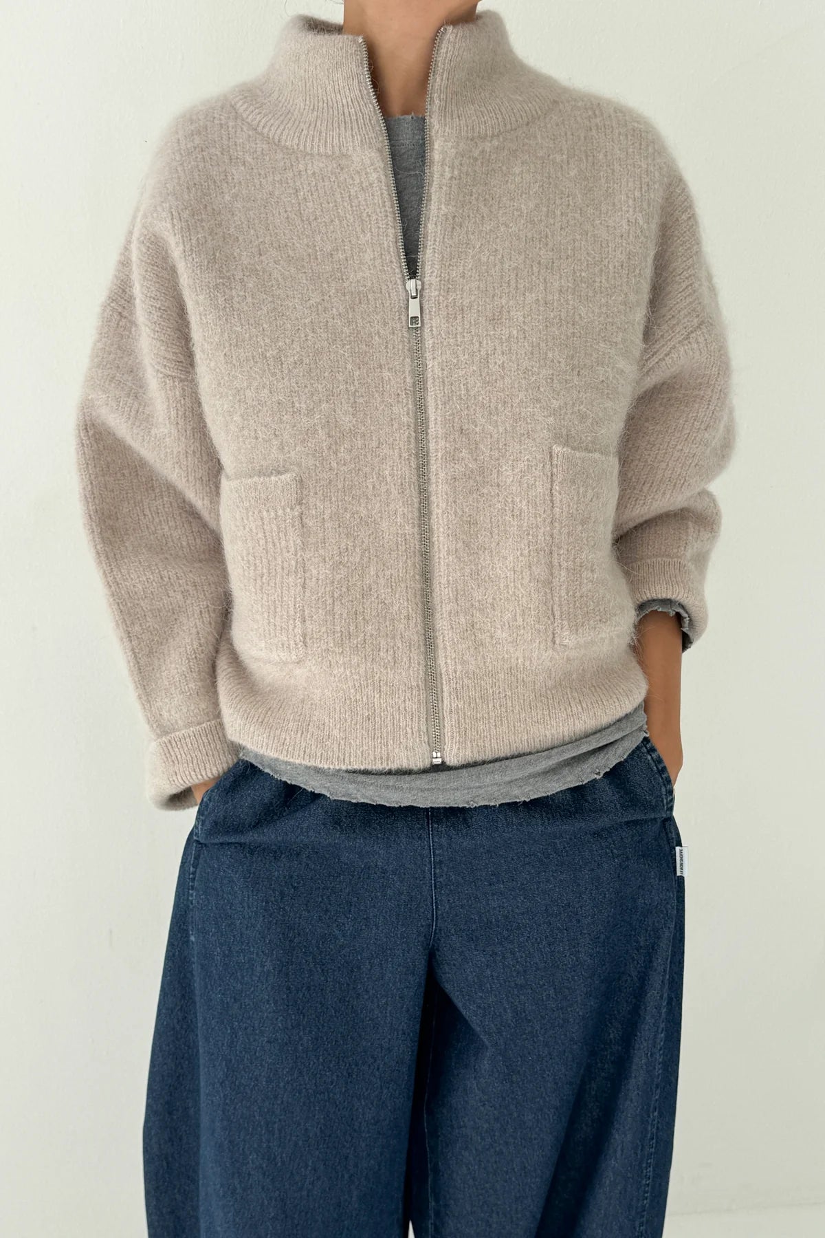 bunda na zip Alpaca - smoke