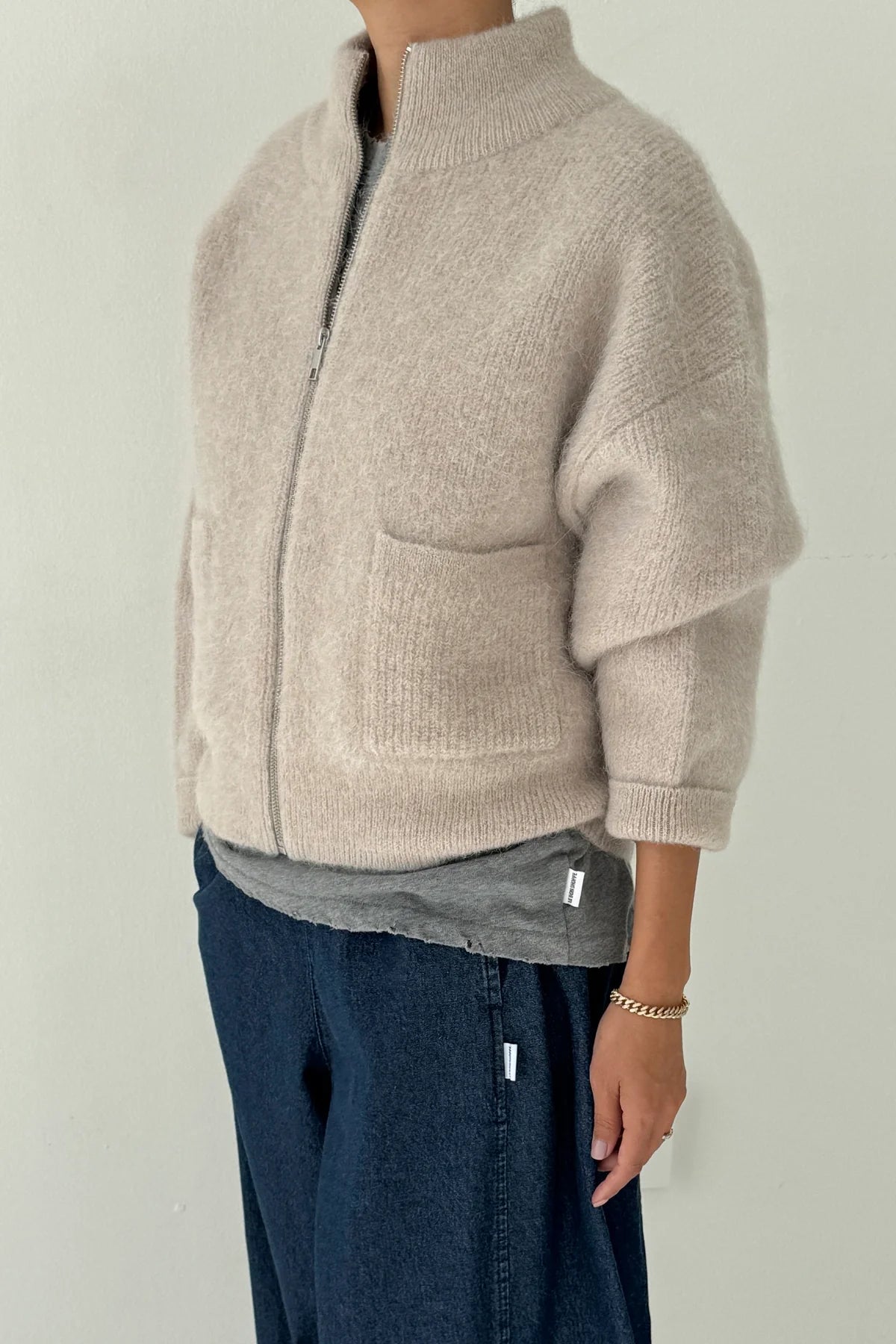 bunda na zip Alpaca - smoke