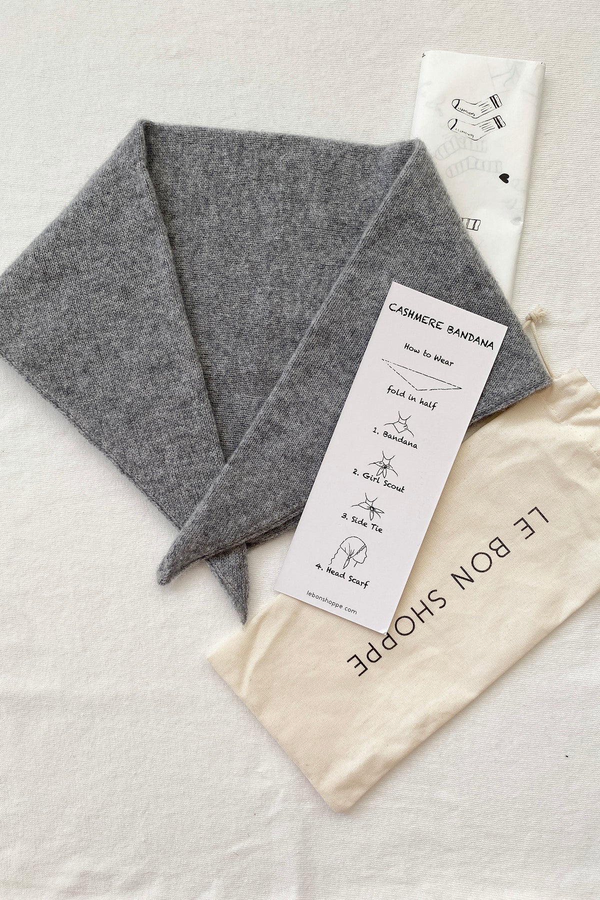 šátek Cashmere Bandana grey