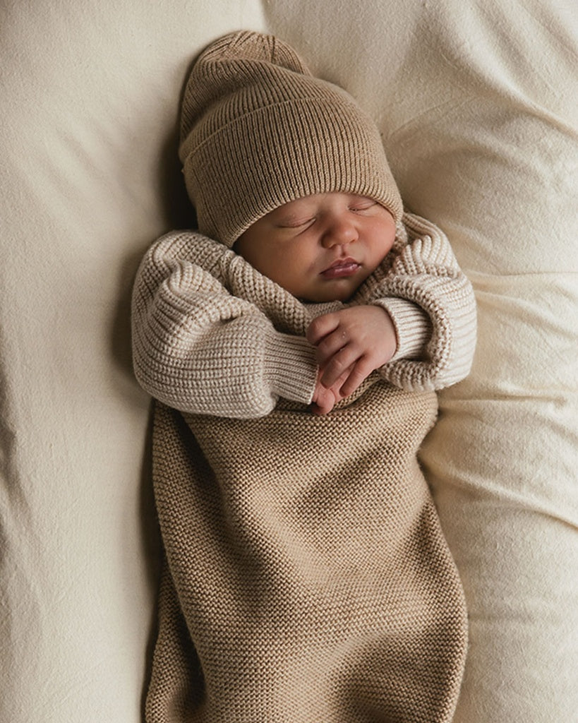 beanie Fonzie newborn sand