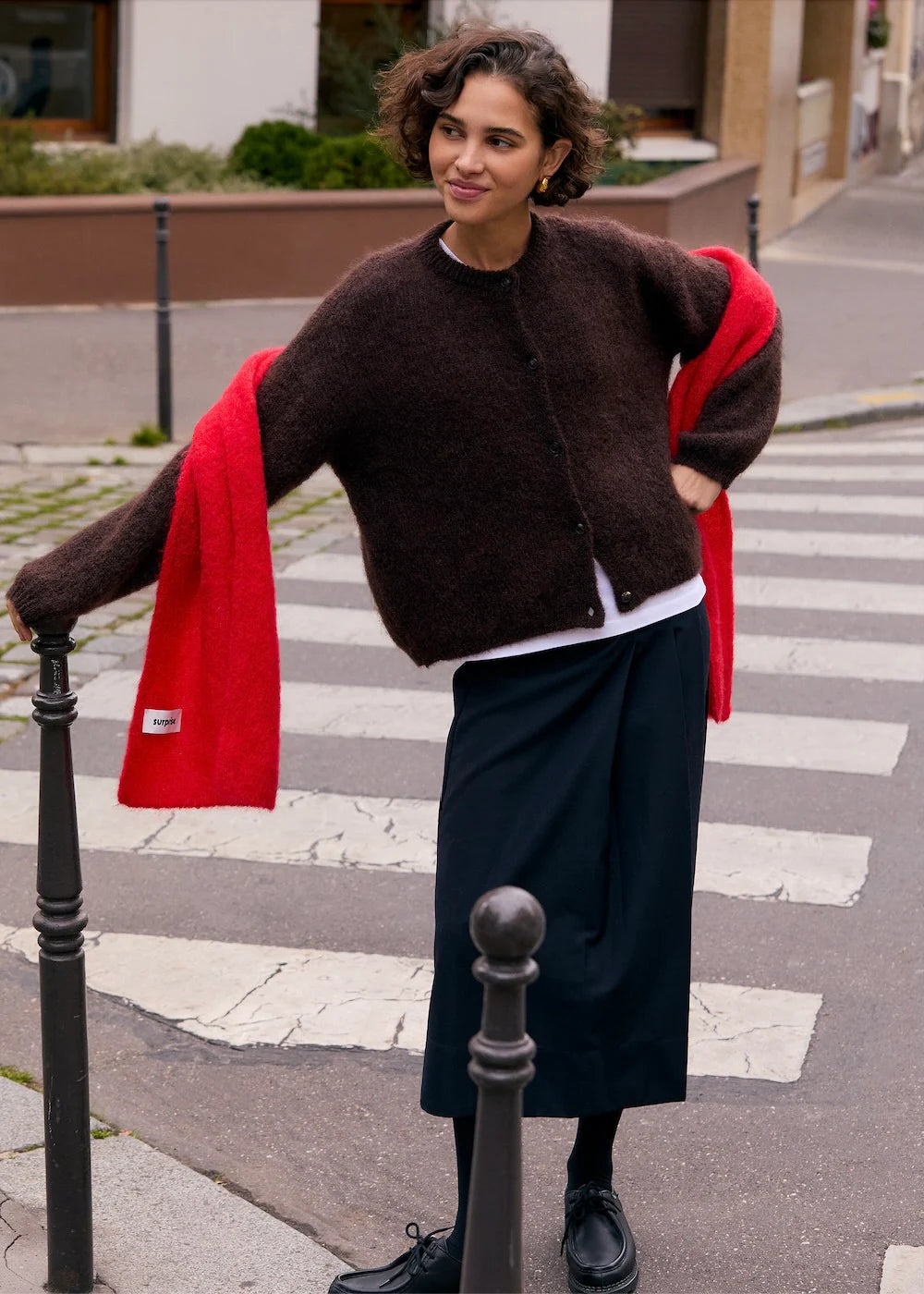 cardigan z mohéru Olivia chocolate brown