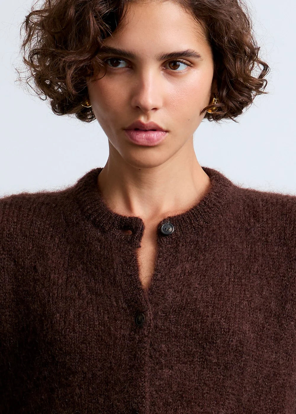 cardigan z mohéru Olivia chocolate brown