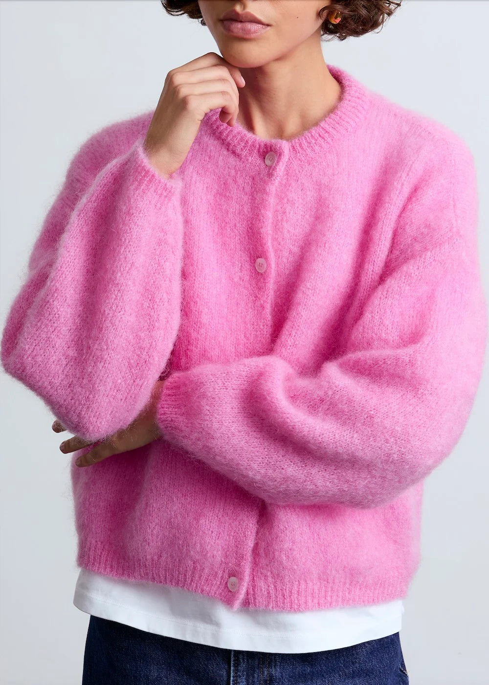 cardigan z mohéru Olivia pink