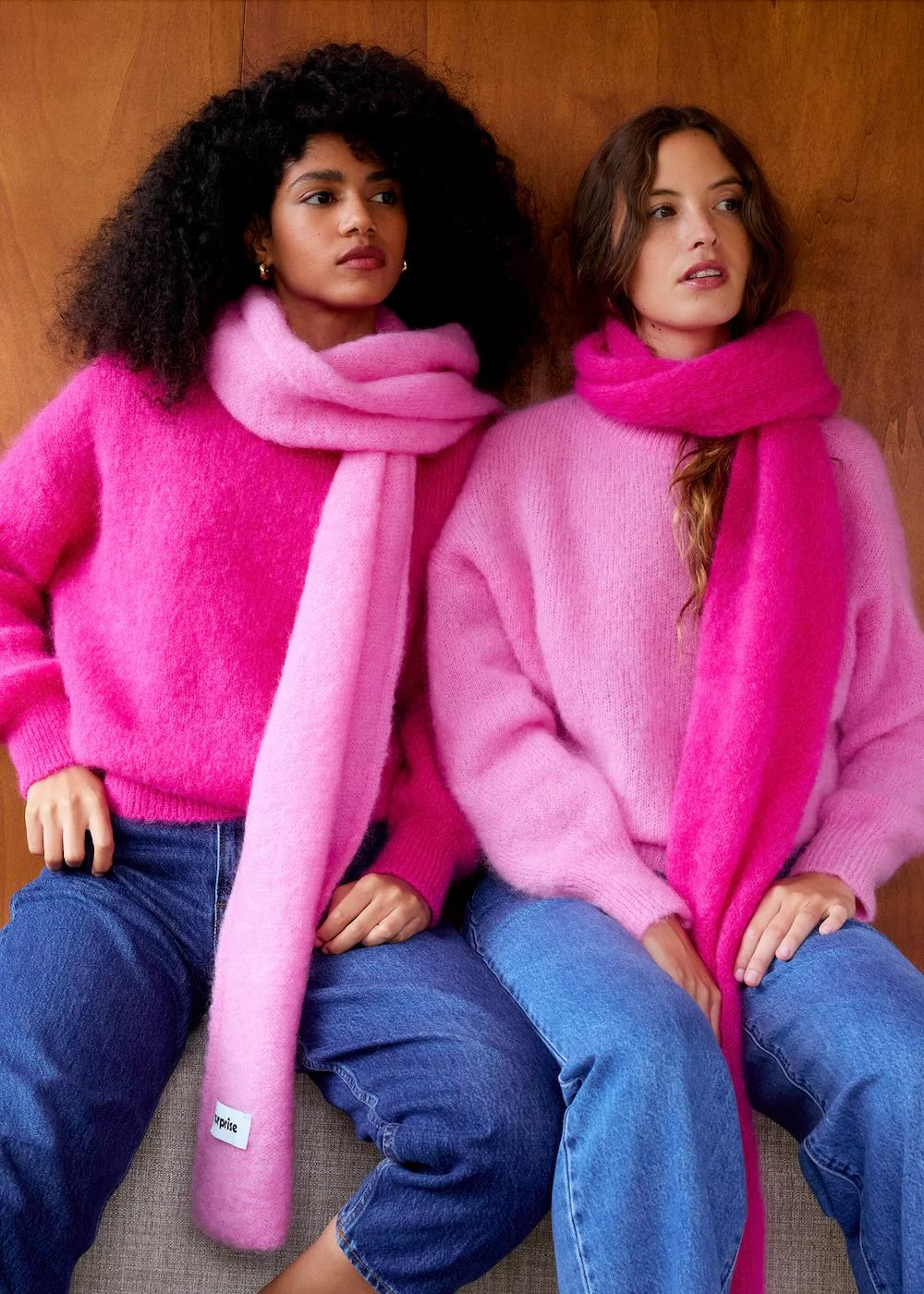 pink mohair scarf