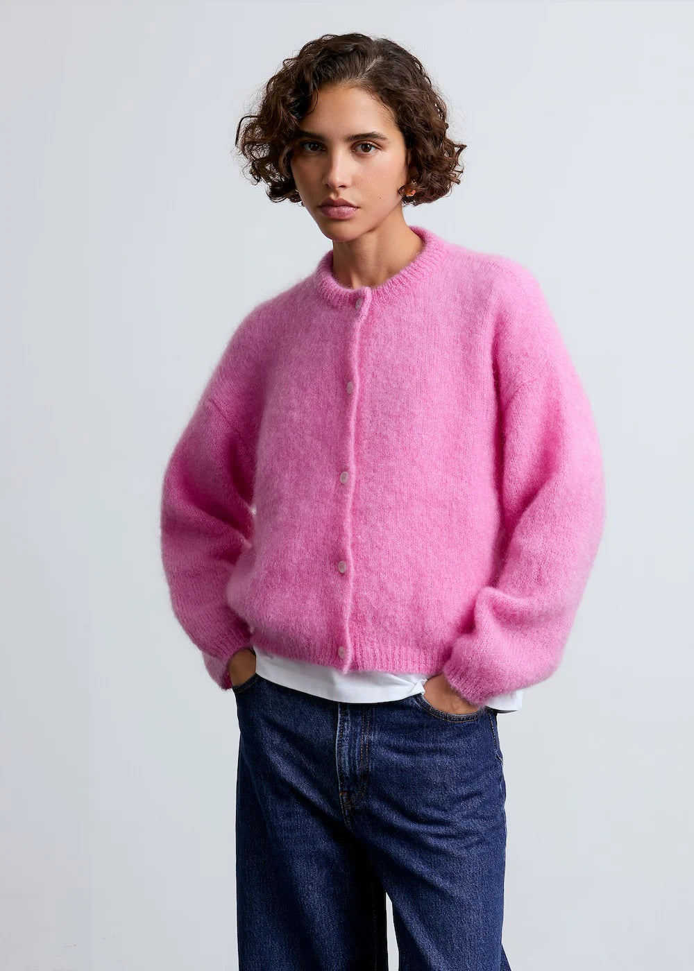 cardigan z mohéru Olivia pink