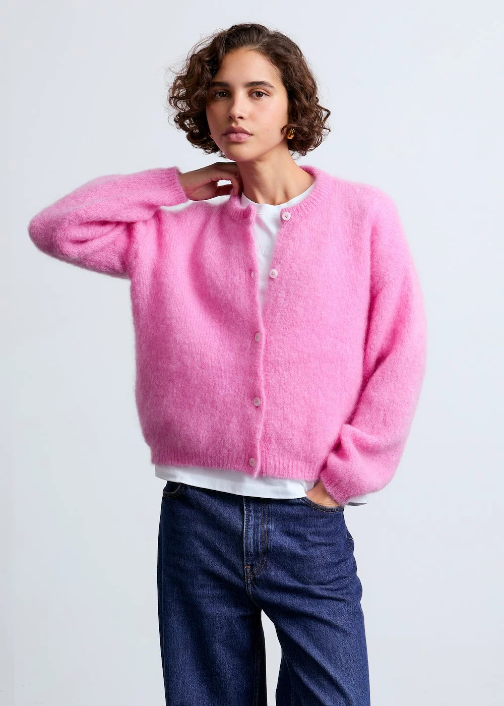 cardigan z mohéru Olivia pink