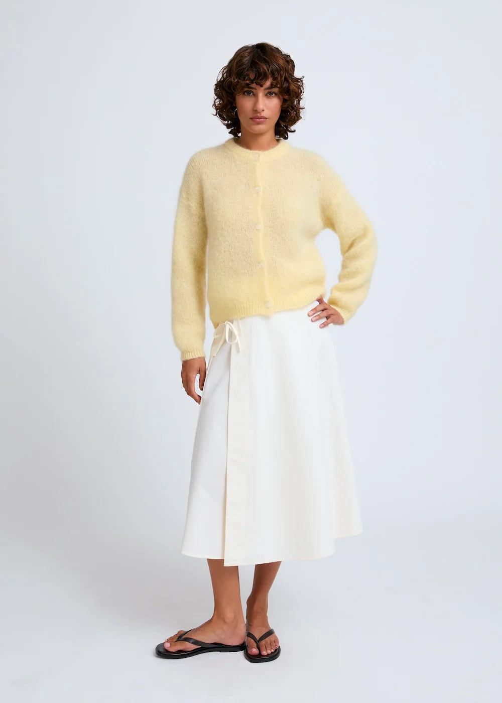 cardigan z mohéru Olivia light yellow