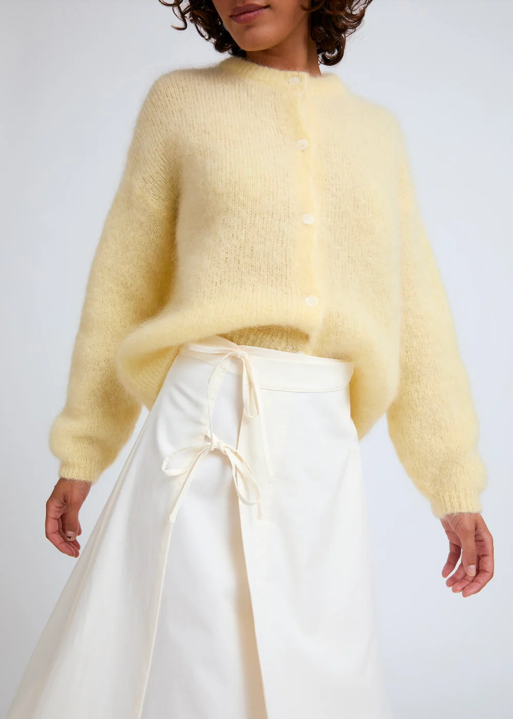 cardigan z mohéru Olivia light yellow