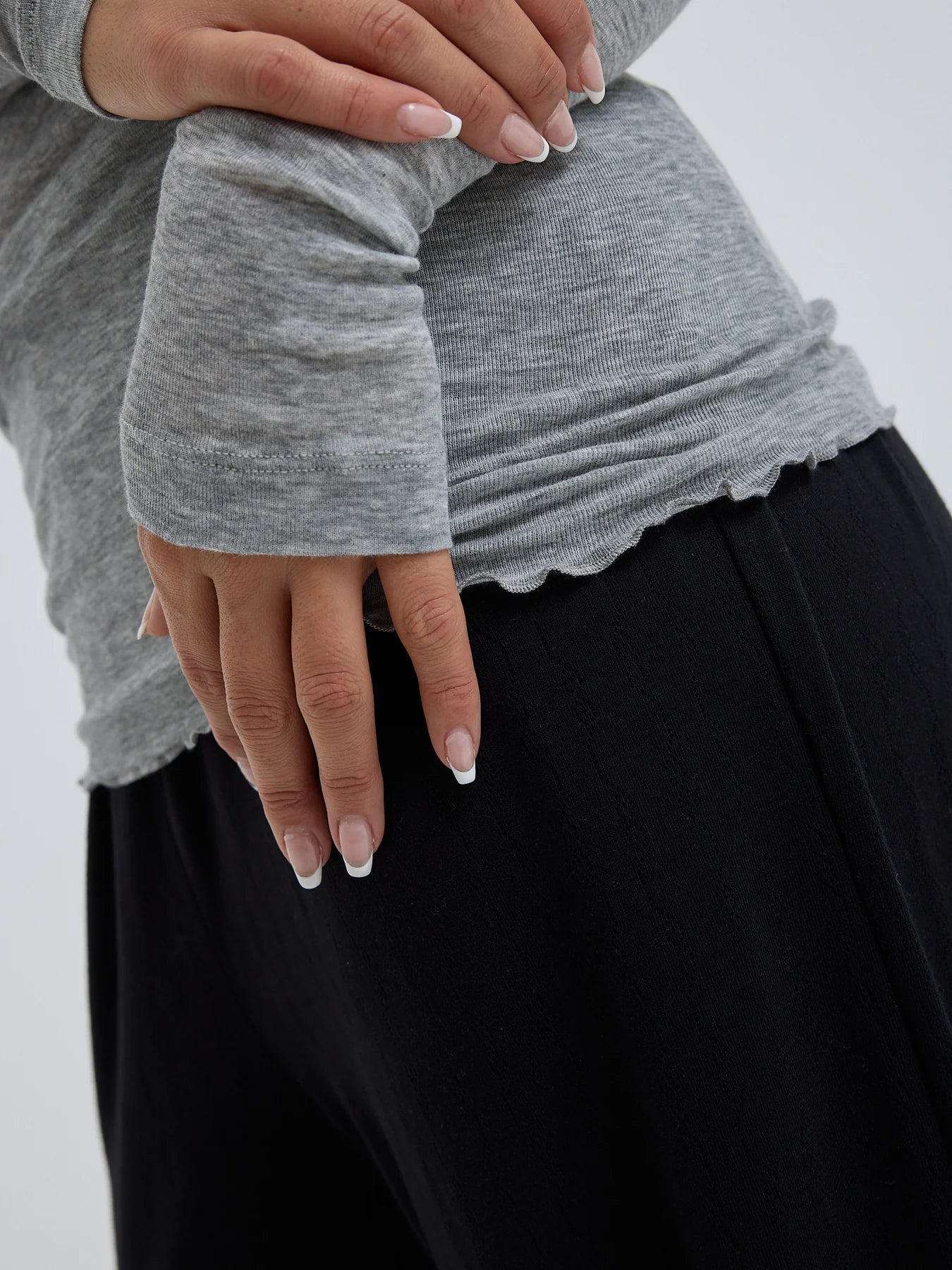 triko Cotton Boat Neck grey melange