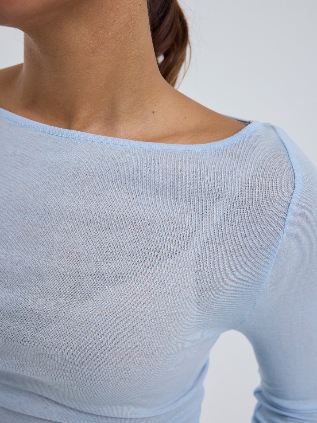 triko Cotton Boat Neck hazy sky