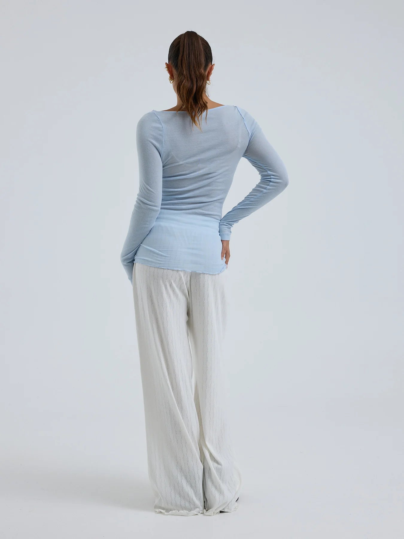 triko Cotton Boat Neck hazy sky