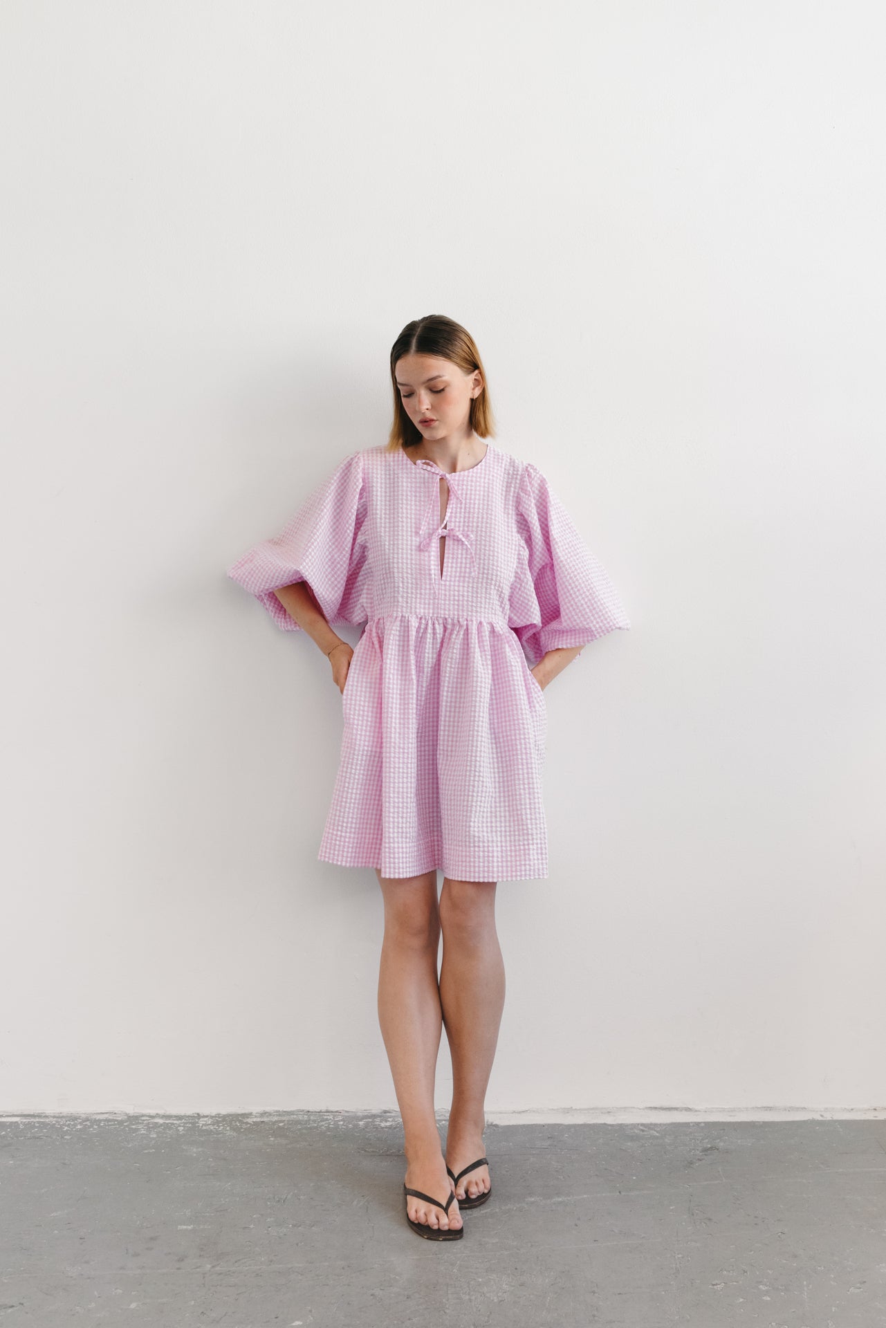 bonbon šaty Vera pink karo