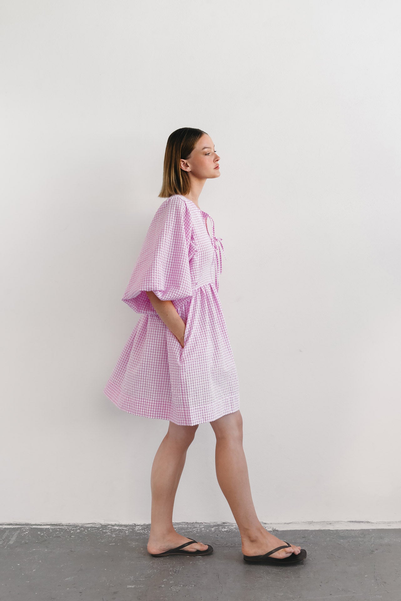 Vera pink checkered candy dress