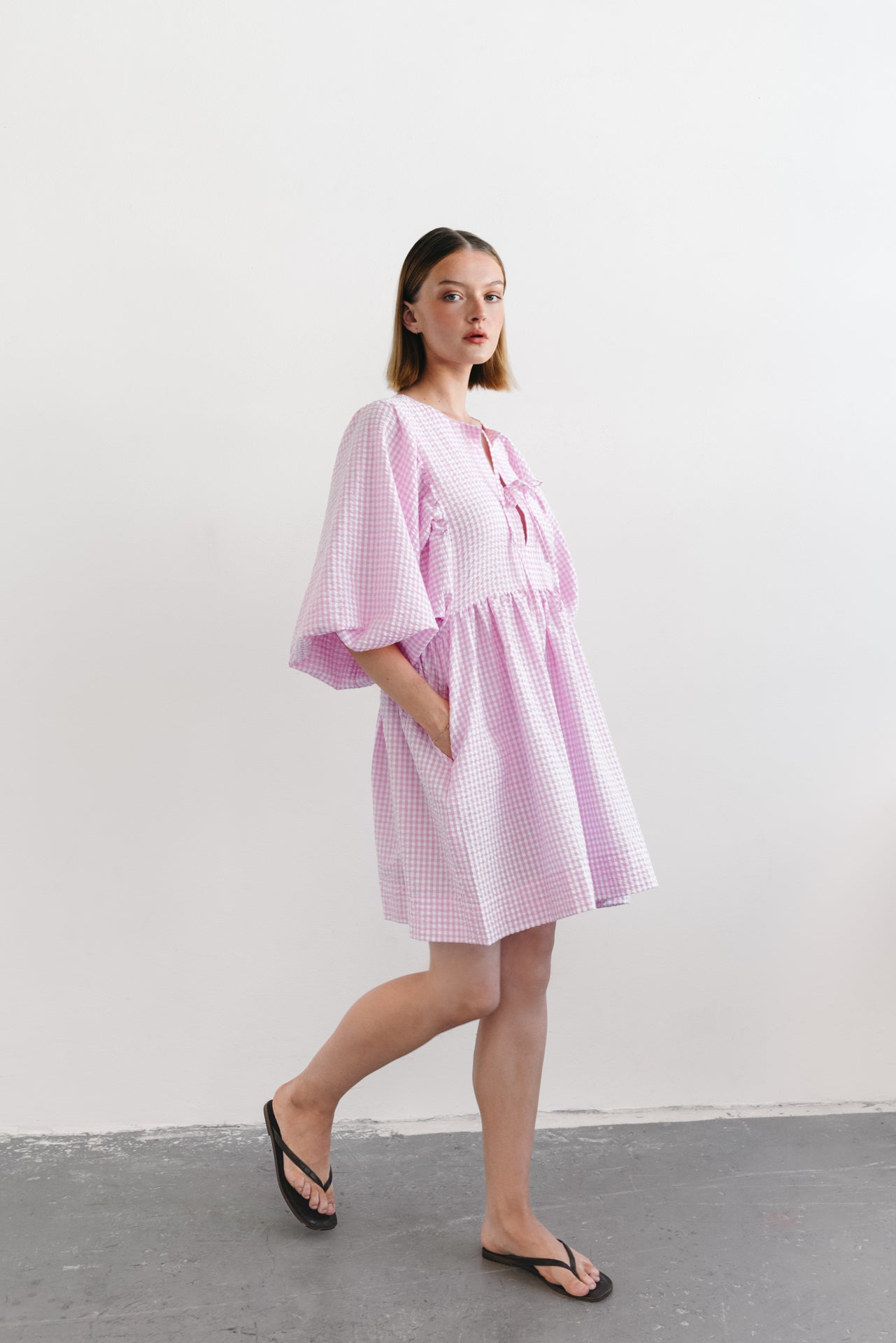 bonbon šaty Vera pink karo