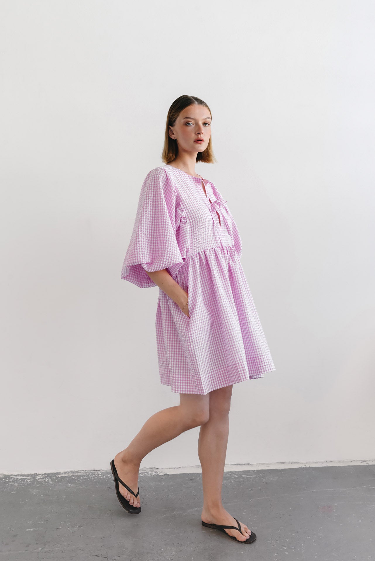 Vera pink checkered candy dress