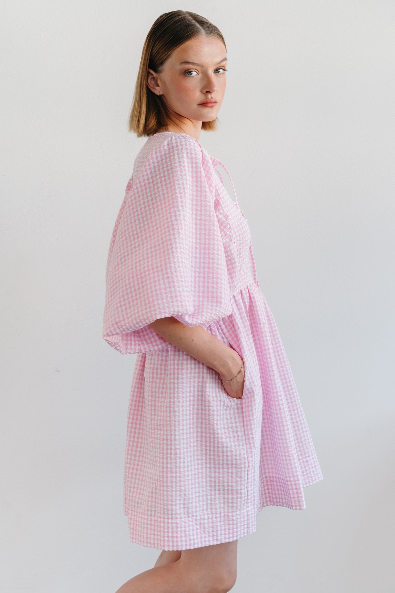 bonbon šaty Vera pink karo