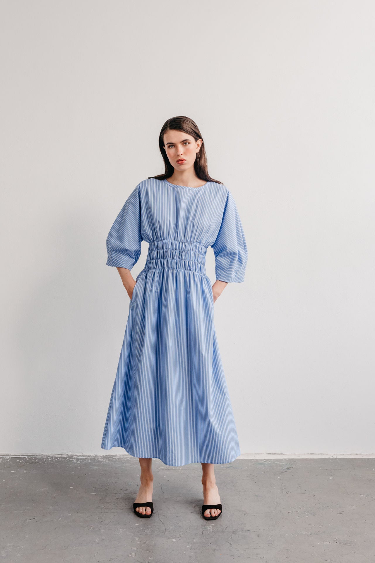 Claude Dress blue stripe