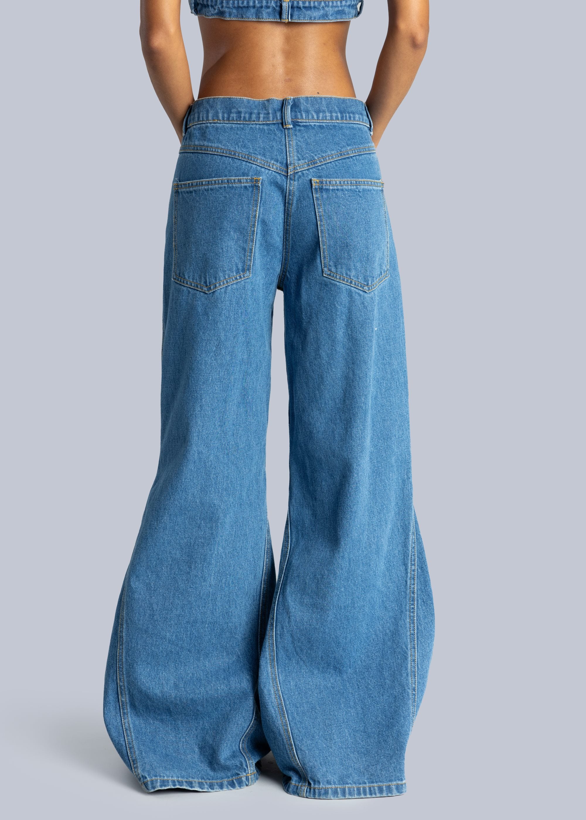 kalhoty denim Flared